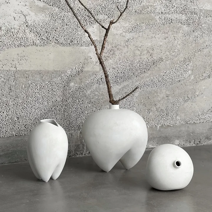 Sumo Vases de 101 Copenhagen en blanc d'os