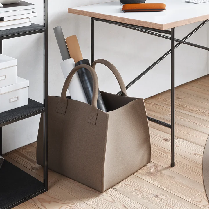 Big & Bigi Corbeille en feutre avec 2 poignées de Hey Sign