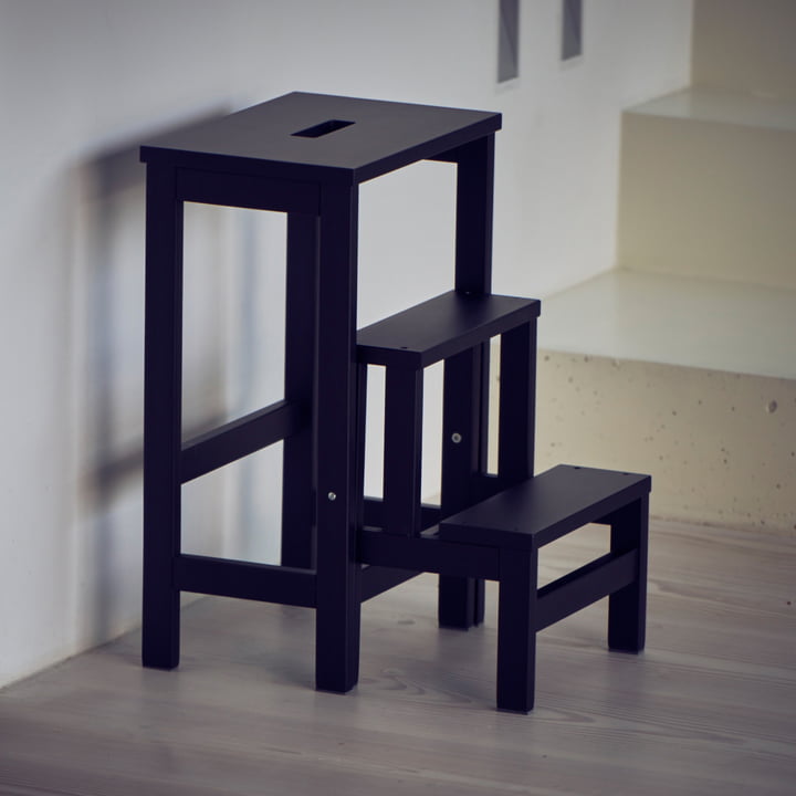 Soho Escabeau pour tabouret, 3 marches de Jan Kurtz en noir