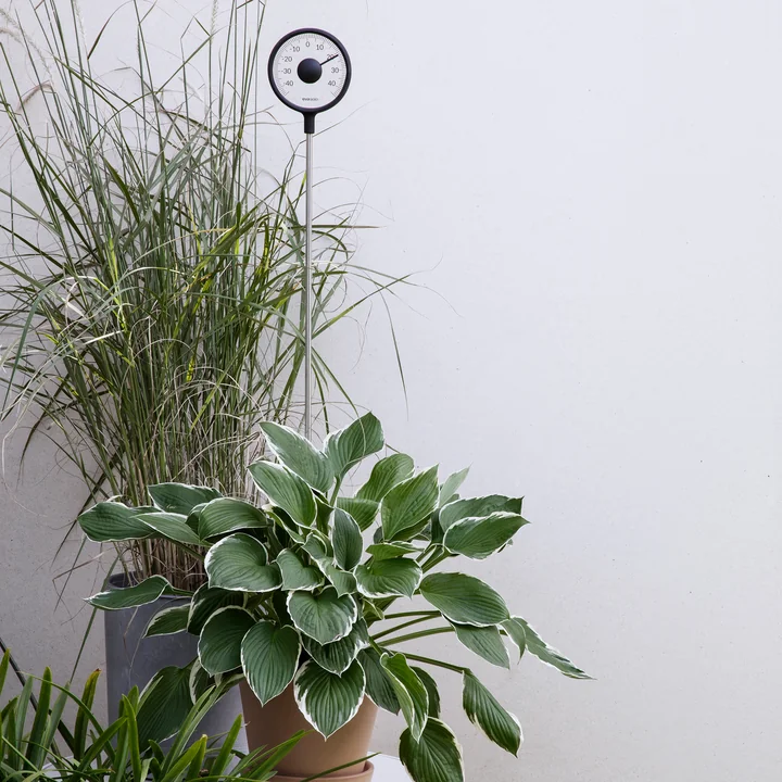 Thermomètre d'extérieur de Eva Solo de couleur noire (avec tige)