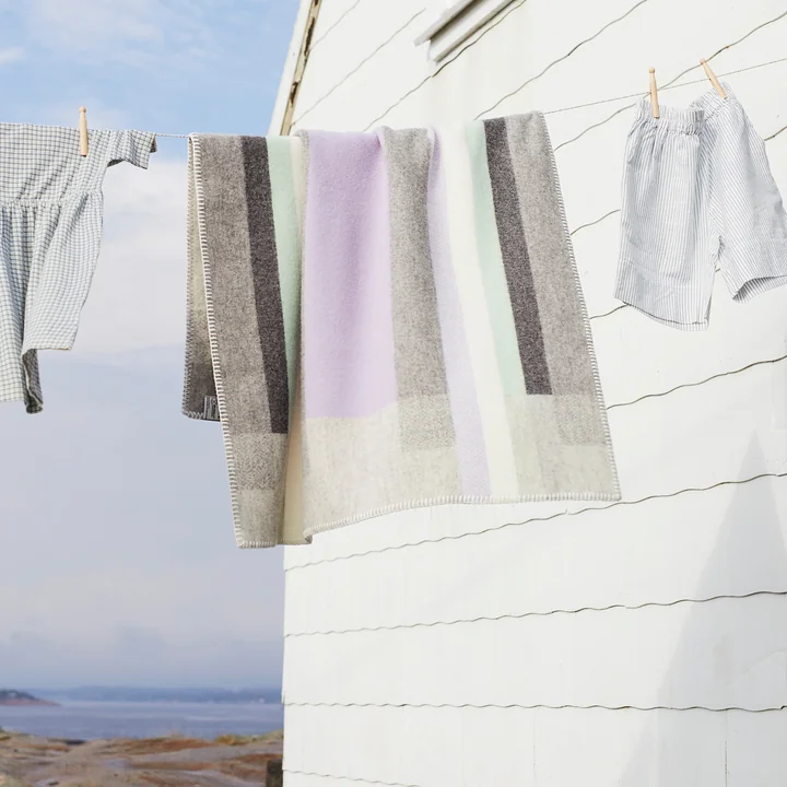 Mikkel Couverture en laine, 135 x 200 cm, gris de Røros Tweed