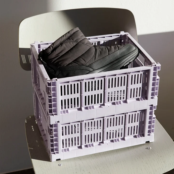 Colour Crate Corbeille recycled M de HAY dans la couleur lavender