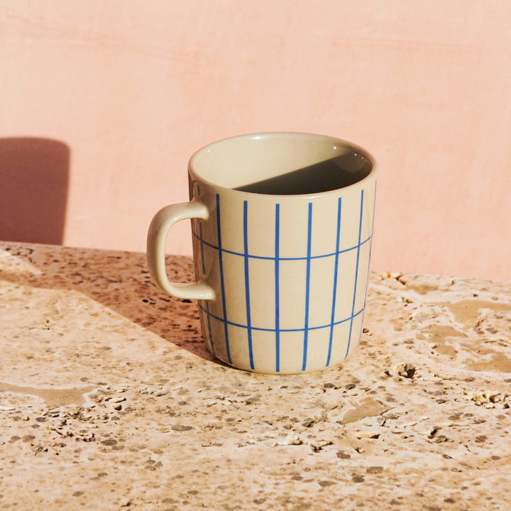 Oiva Tiiliskivi Tasse avec anse, 400 ml, terra / bleu de Marimekko