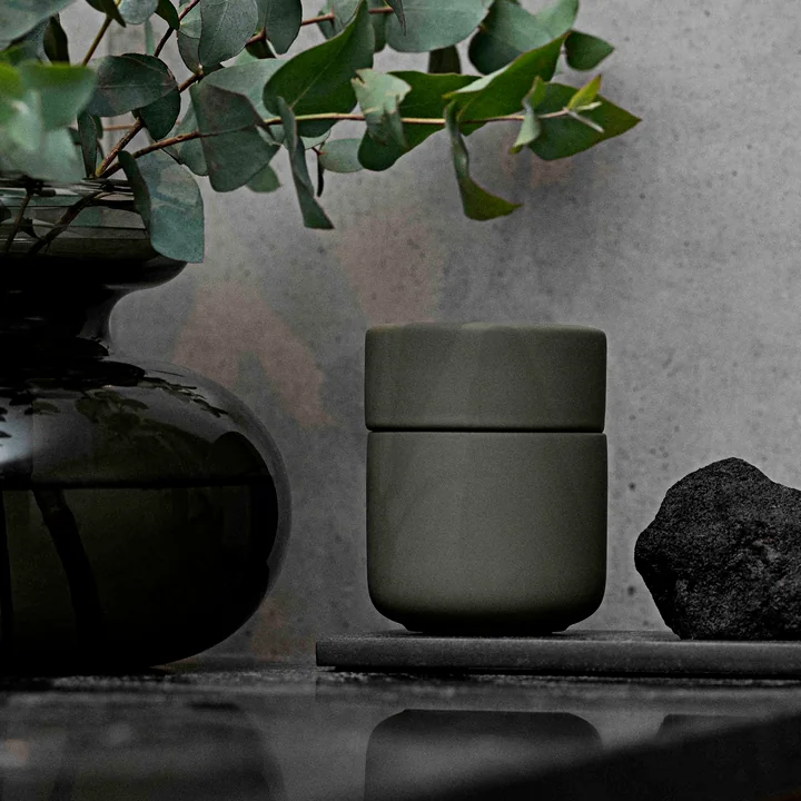 Ume Récipient avec couvercle, vert olive de Zone Denmark