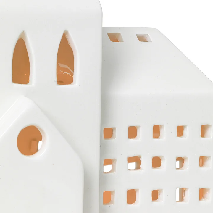 Urbania Maison pour bougies à chauffe-plat de Kähler Design dans la version maison lumineuse City