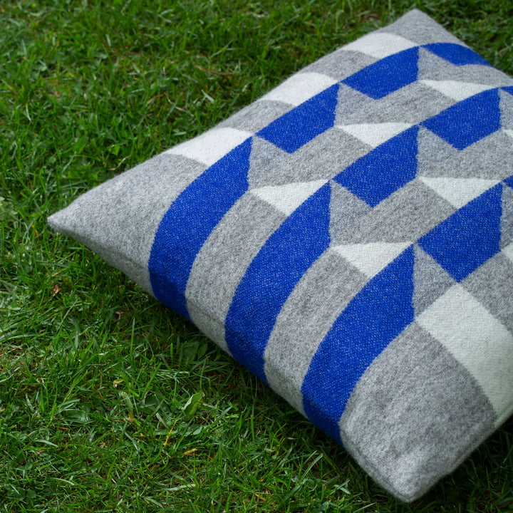 KVAM Coussin, 50 x 50 cm, bleu de Røros Tweed