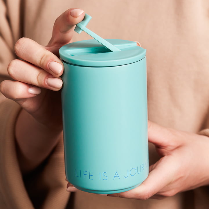 Thermo Cup 0.35 l, Life Is A Journey Take Me Along / turquoise de Design Letters