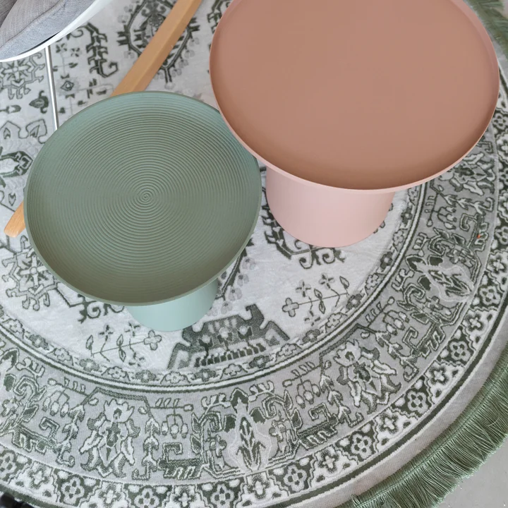 Jass tapis rond et Tone table d'appoint de Livingstone