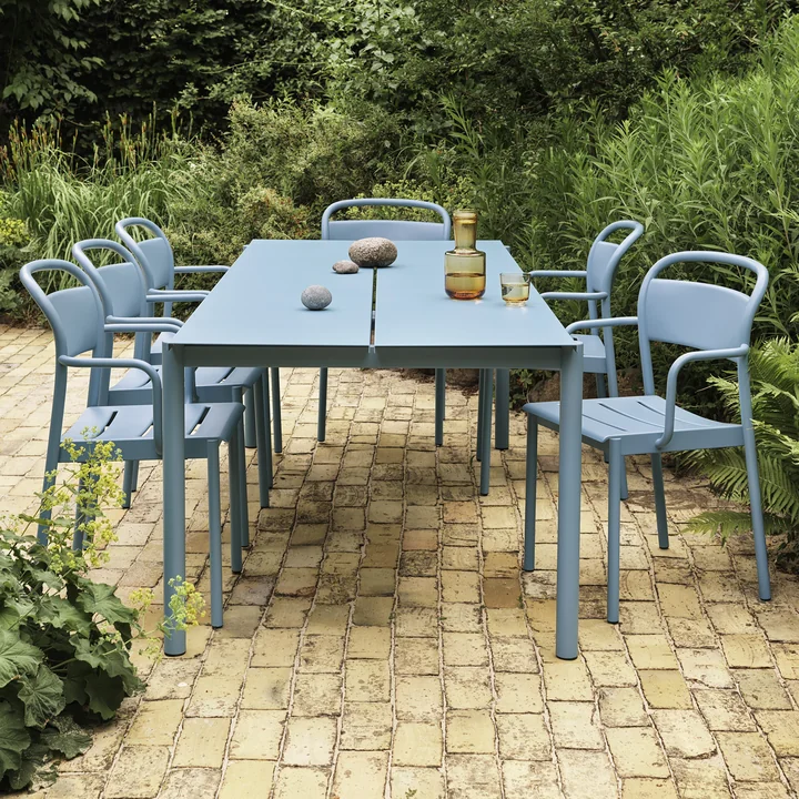 Linear Stahl Armchair Outdoor, bleu clair de Muuto