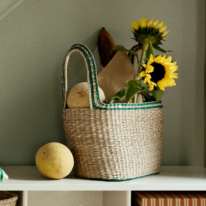 Lykke Panier de Broste Copenhagen dans la version natural / jelly green