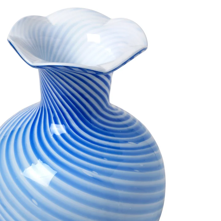 Mella Vase de Broste Copenhagen dans la couleur intense blue / off-white