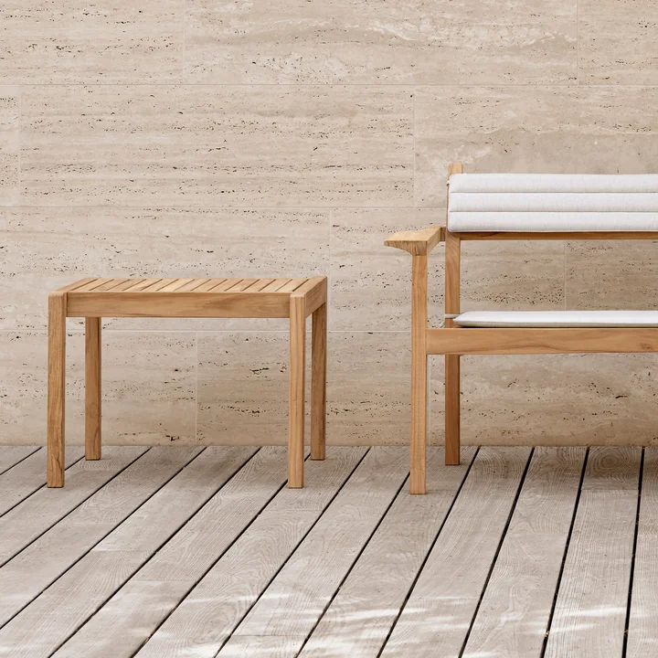 AH911 Table d'appoint d'extérieur, 5 9. 5 x 4 8. 5 cm, teck non traité de Carl Hansen