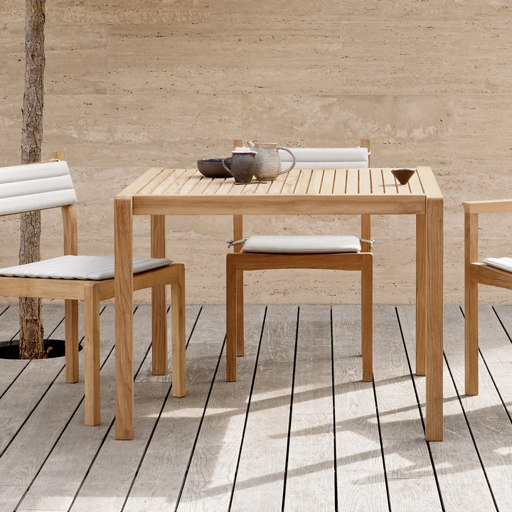 Carl Hansen - AH902 Table de jardin, 100 x 9 8. 5 cm, teck non traité