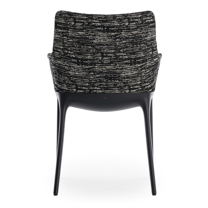 Eleganza Nia Chaise avec accoudoirs, piétement noir, tissu Melange noir de Kartell