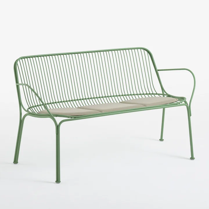 Hiray Canapé de jardin, vert sauge avec coussin, écru de Kartell