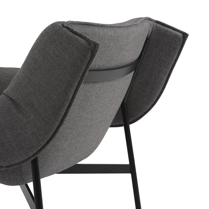Muuto - Wrap Fauteuil de salon, gris foncé, Sabi 151, piétement noir