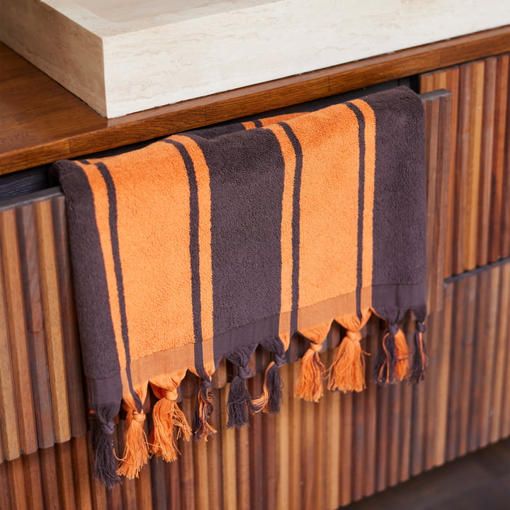 1965 Serviette de bain, 70 x 140 cm, orange / marron de HKliving