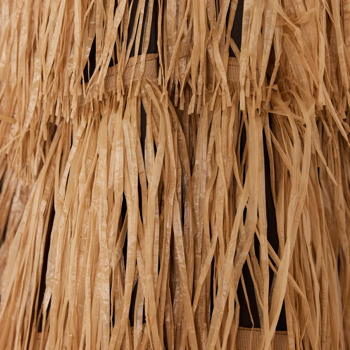 Raffia Parasol de terrasse, Ø 300 cm, brun de HKliving