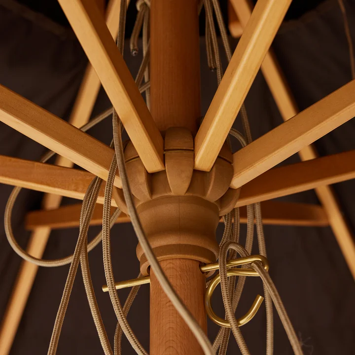 Raffia Parasol de terrasse, Ø 300 cm, brun de HKliving