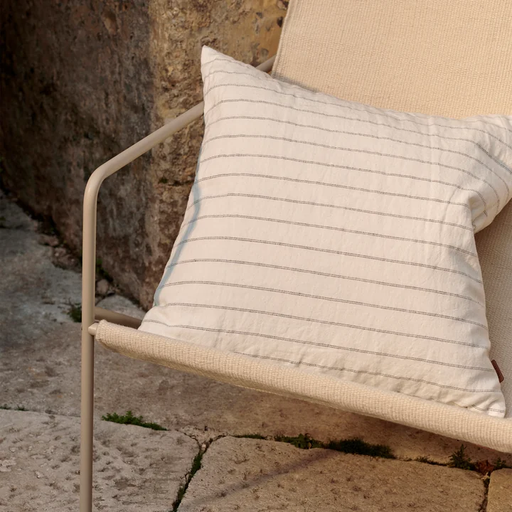 Ferm Living - Grand Coussin, 50 x 50 cm, blanc cassé / chocolat