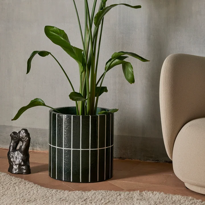 Ferm Living - Pillar Pot pour plantes, vert foncé