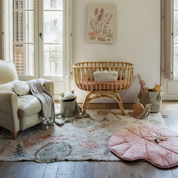 Botanic Fantasy Tapis, 140 x 200 cm, vert / rose / naturel de Lorena Canals