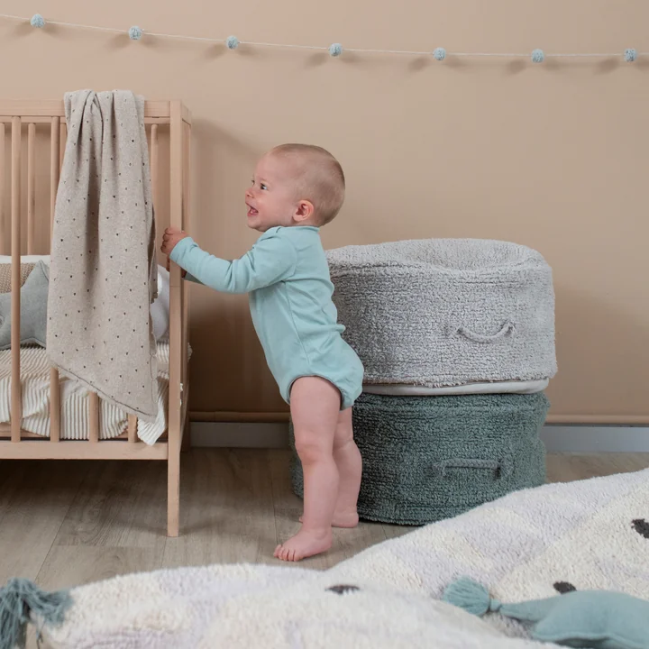 Chill Pouf, 50 x 50 cm, bleu vintage de Lorena Canals