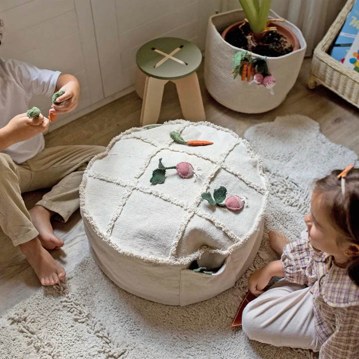 Tic-Tac-Toe Pouf, 50 x 50 cm, naturel de Lorena Canals