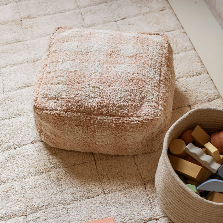 Vichy Pouf, 40 x 40 cm, miel de Lorena Canals