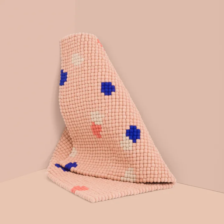 myfelt - Terra Tapis de boules de feutre rectangulaire