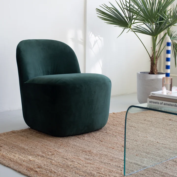 Clare Big Fauteuil de Studio Zondag dans la version vert foncé / velours Flow