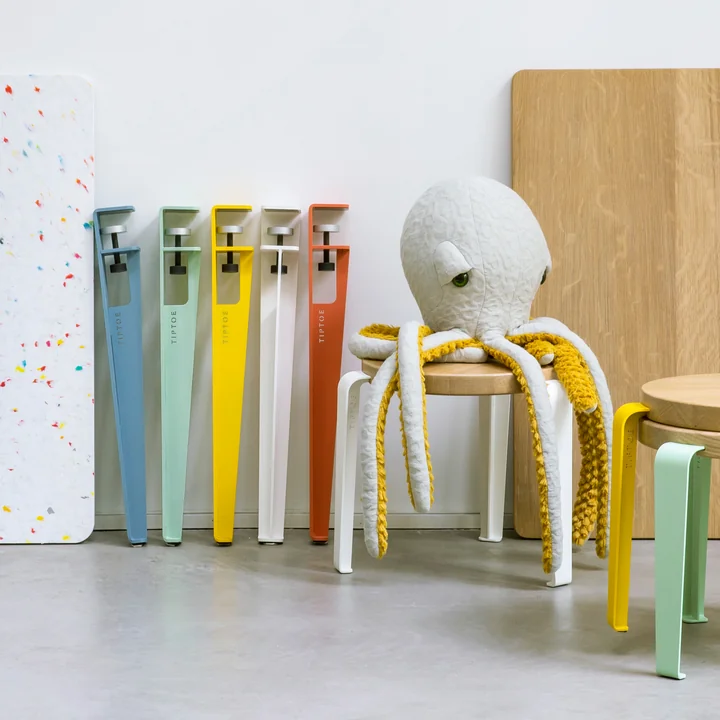 Pied de table Kids, H 50 cm, blanc nuage de TipToe