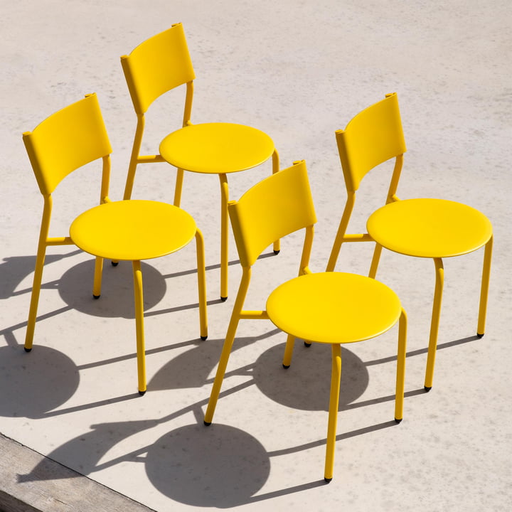 Chaise de jardin SSDr, plastique recyclé / acier, jaune soleil de TipToe