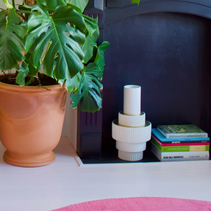 Pols Potten - Gear Vase, L, blanc / or (émaillé mat)