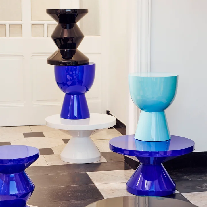 Tip Tap Tabouret, H 46 cm, bleu foncé de Pols Potten