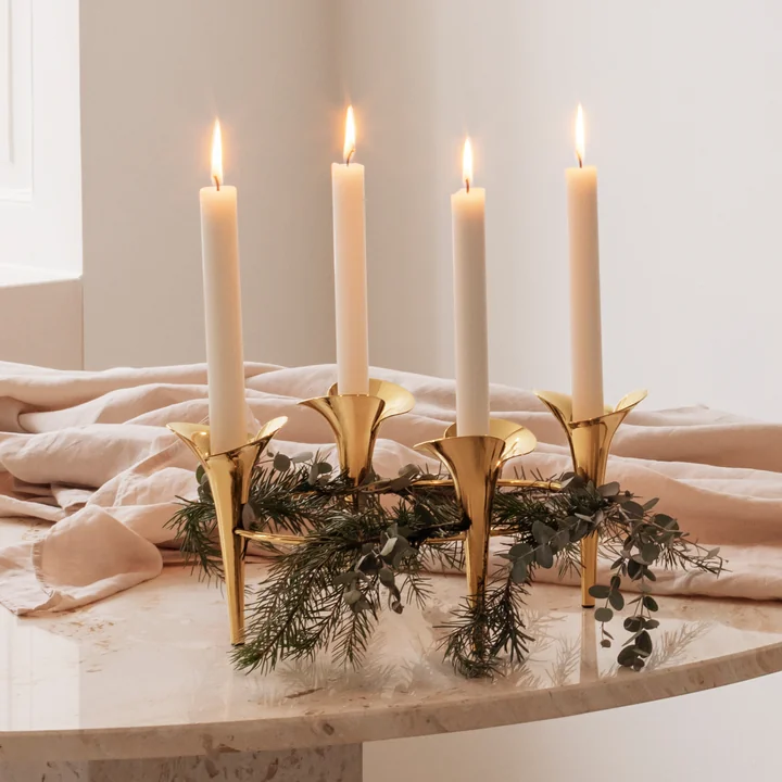 Bloom Botanica Bougeoir, doré de Georg Jensen