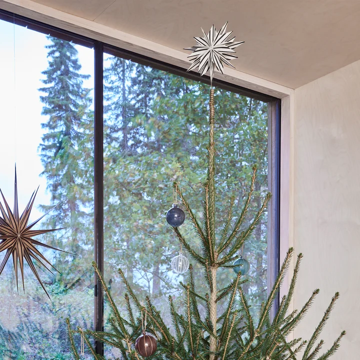 OYOY - Toppu Pointe de sapin de Noël étoile, blanc / noir