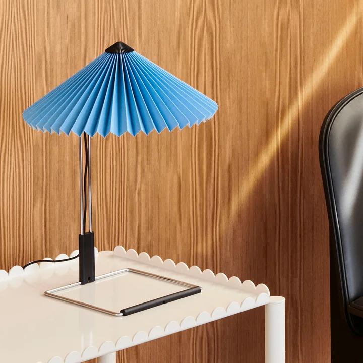 Matin Lampe de table LED S, placid blue / mirror de HAY