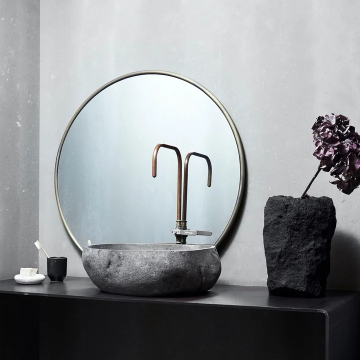 Muubs - Copenhagen miroir mural rond Ø 110 cm, laiton antique