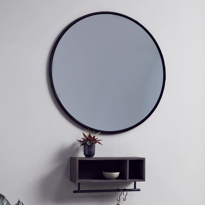 Muubs - Copenhagen miroir mural rond Ø 110 cm, noir