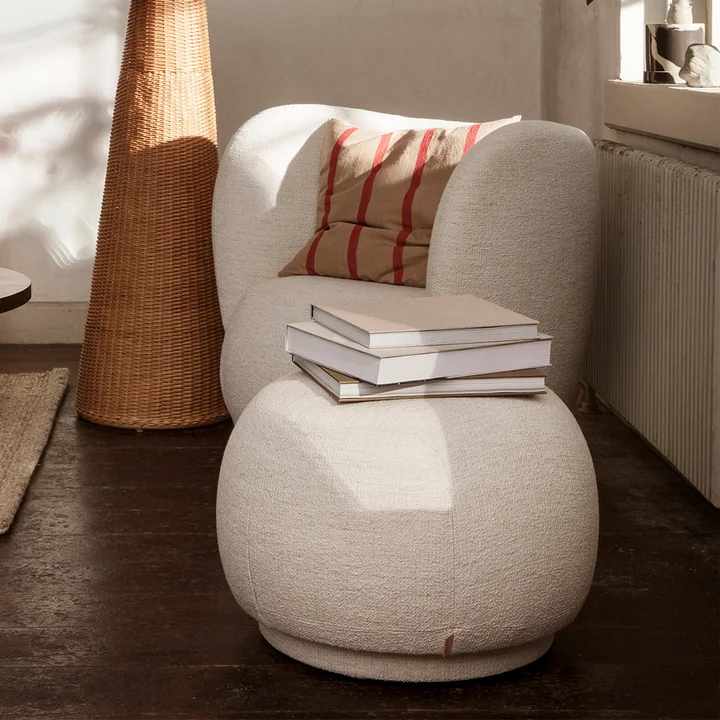 Rico Lounge Chair, Wool Bouclé blanc cassé de Ferm Living