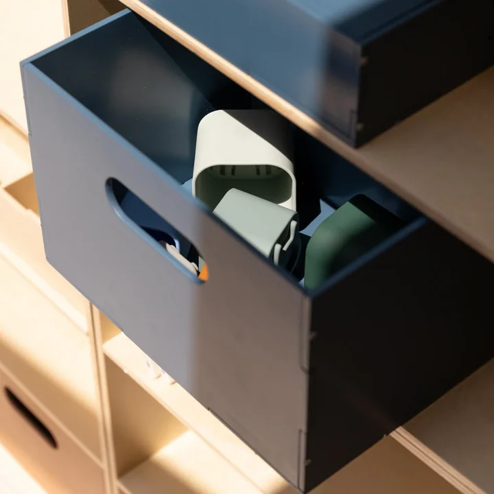 Nofred - Boîte de rangement, 33,5 x 22 x 24 cm, bleu