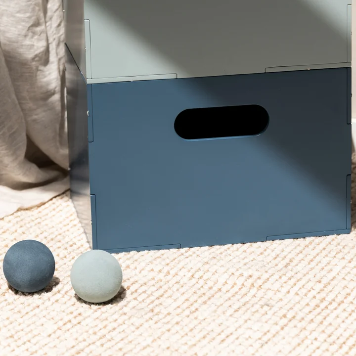 Nofred - Boîte de rangement, 33,5 x 22 x 24 cm, bleu