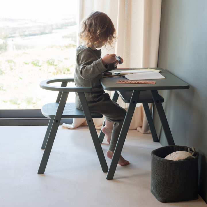 Nobodinoz - Growing Green Chaise pour enfant & Table pour enfant