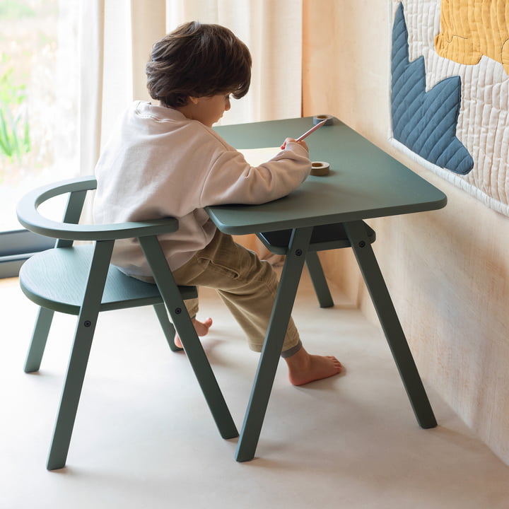 Nobodinoz - Growing Green Chaise pour enfant & Table pour enfant