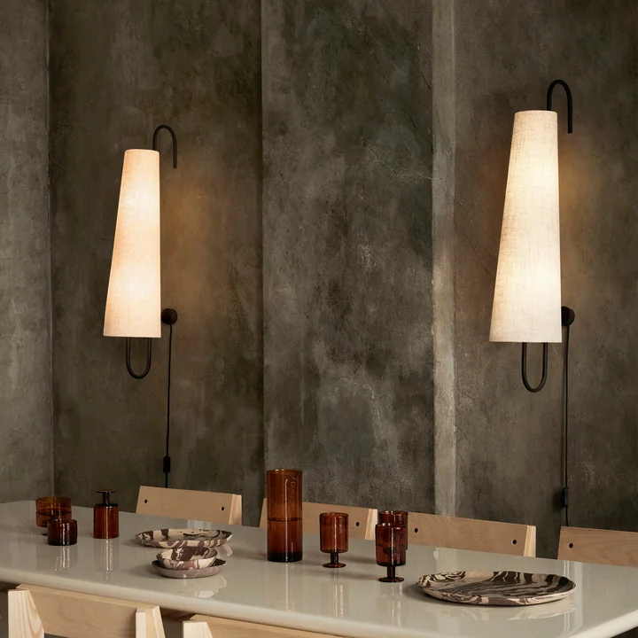 Ancora Applique 100, noir / nature de Ferm Living