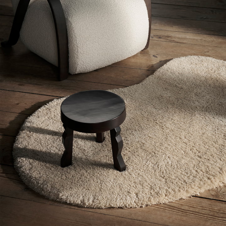 Forma Tapis en laine S, marron cendré, Faye - Tabouret de ferm Living