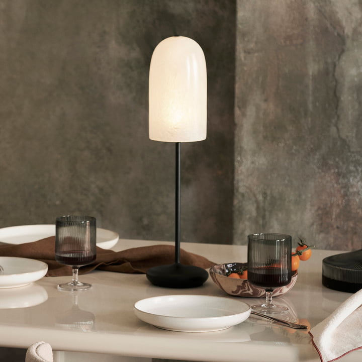 ferm Living - Gry LED Akku Lampe de table, noir / translucide