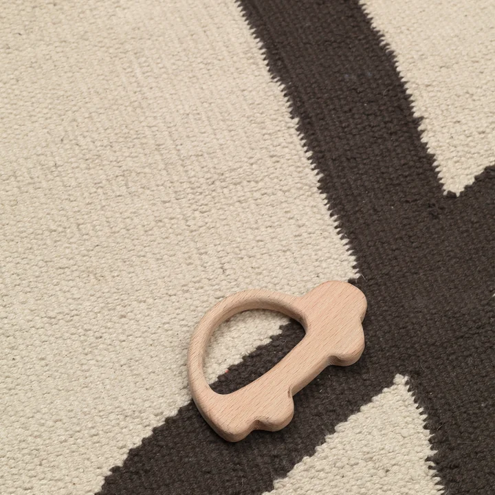 Ferm Living - Lane Tapis, 70 x 105 cm, blanc cassé / chocolat