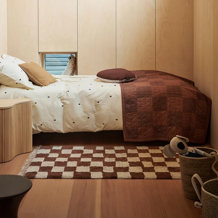 Ferm Living - Mara Tapis lavable, 90 x 150 cm, rust / warm sand